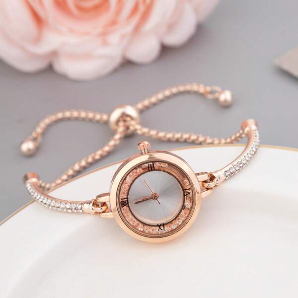 Nuovo orologio da polso di lusso per donna, orologio al quarzo casual alla moda con perline, regalo di compleanno per donna