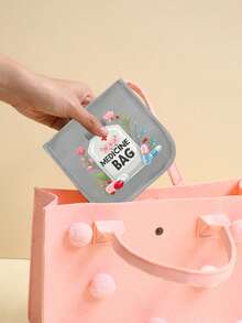 1pc Portable Pill Case, Compact Pill Box, Patterned Pill Organizer Bag, Convenient For Travel, Suitable For Daily/Outdoor/Travel Medication, Health Essential