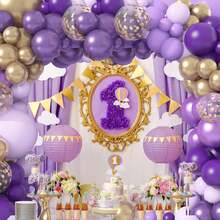 122 balões de látex roxo e dourado, balões metalizados de borboleta e decorações de borboleta, adequados para aniversário, casamento, chá de panela, formatura, aniversário, batizado, verão, festa temática, cenário, decoração de casa, dia dos namorados