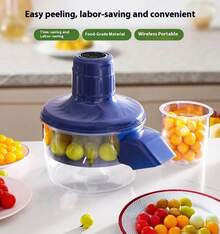 1pc Electric Peeler Machine, Automatic & Wireless Fruit Peeler For Grapes, Garlic, Tomatoes, USB Rechargeable Multifunctional Kitchen Tool & Gadget - Navy Blue - View 7