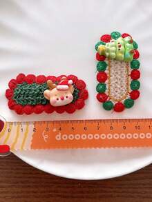 Weihnachts-Wollstrick Haarclips, süße Cartoon Mädchen Haarclips, Weihnachtsbaum, Elch, Lebkuchenmann, Weihnachtsstrumpf, Schneemann, Haus und andere Weihnachtselemente, Weihnachtsförderung, Weihnachtskopfschmuck, Weihnachtsgeschenke, Weihnachtsdeko für Zuhause, Weihnachtsparty Dekoration, Weihnachtsdekoration 2025