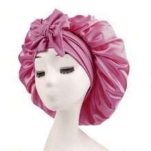Silky Satin Sleep Bonnet For Women With Adjustable Bow Ties - Luxurious Hair Protection Cap For Curly/Natural Hair, Multi-Color Options, Soft Nighttime Hair Care Essential,Bonnet,Shower Cap,Hair Products And Accessories For Barber Salon Beauty Travel Essentials,Back To School,Travel Holiday Essentials,Hair Accessories For Women - Multicolor - View 7