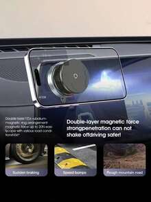 Easypie Selection New Vacuum Suction Cup Magnetic Car Phone Holder, Slouchy Bracket For Car Navigation, Suitable For Various Scenarios (Car, Office, Live Streaming, Etc.)