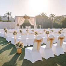 50 Pack Elastic Spandex Chair Covers For Folding Chairs, Universal Fit, Removable & Washable Slipcovers, For Weddings, Holidays, Banquets, Parties - 50Pcs Klappstühle - 查看 9