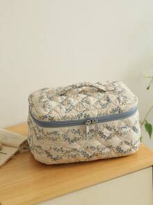 1 件花卉绗缝妈妈尿布包，时尚可爱的旅行收纳包 - 彩色 - 查看 10