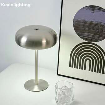 Kexinlighting 1PC 触控台灯 蘑菇灯 三种色温可调卧室台灯 金属装饰台灯 内置1800mah大容量电池 LED护眼台灯 现代简约装饰台灯 亮度可调 适用于家居装饰/办公室装饰