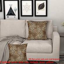 1 Stück oder 2 Stücke 2D flach bedruckter, brauner Leopard Kissenbezug - Gepard Kissenbezug 17.7x17.7inch Polyester Muster Kissenbezüge dekorative Kissen für Zuhause Couch Bett Sofa, ohne Innenkissen - Braun - Übersicht 7
