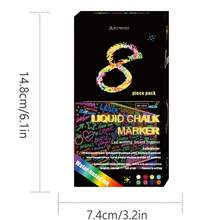 8 Colores Marcadores Fluorescentes, Marcadores de Tiza Líquida para Pizarras - Bolígrafos Marcadores de Color Intenso Borrables para Pizarras Blancas, Vibrantes, Borrables, Marcadores para Pizarras, Letreros, Ventanas, Pizarras, Vidrio, Marcadores Borrables para Ventanas de Coches