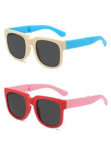 6 件/5 件/4 件/3 件/1 件儿童休闲风格拼色折叠时尚眼镜，男孩和女孩的时尚眼镜，适合日常佩戴，是送礼的理想选择