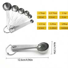 Stainless Steel Measuring Cup And Spoon Set, Metal Measuring Tool Kit, Baking And Pastry Tools, Coffee Scoop, Suitable For Baking, Cooking, Liquids, Powders, Beans, And Other Kitchen Cooking And Baking Tools