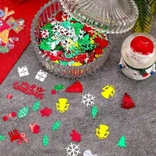 11/21g Christmas Themed Glitter Mix - Approx. 180/340 Pieces Of Shiny Christmas Tree, Snowflake, Letter, Reindeer, Star Shapes - Suitable For Arts, Hair, Makeup And Nails - Holiday Decoration - Plastic Material - Multicolor - View 5