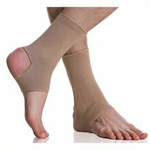 NeoTech Care Ankle Support Sleeve - Open Heel, Light, Elastic & Breathable Knitted Fabric - Medium Compression - Men, Women, Kids - Right Or Left Foot (Black Color, Size, 1 Pair) - Beige - View 2