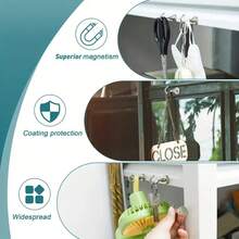 3 Peças Ganchos Magnéticos, Ímãs Fortes e Resistentes Tipo S para Pendurar, Churrasqueira, Cozinha, Garagem, Trabalho e Escritório, etc.