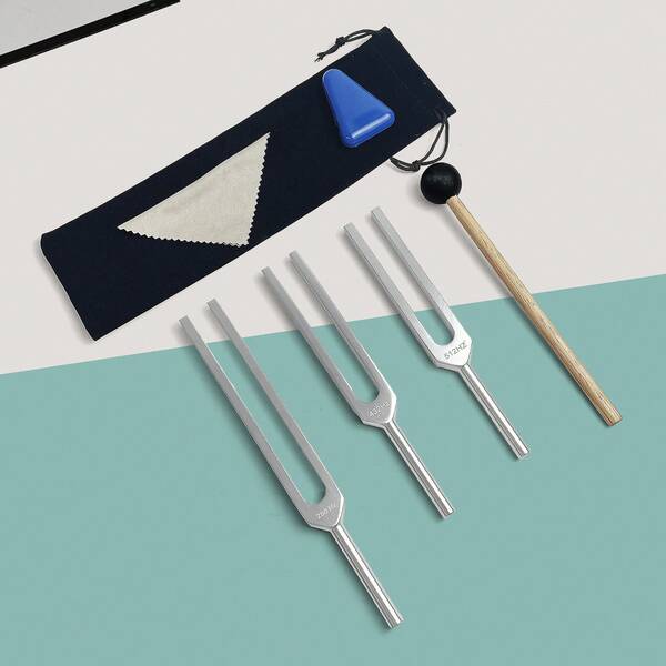 1pc 512Hz/256Hz/432Hz Tuning Fork Set With Accessories And Storage Bag, Suitable For Sound, Instrument, Vibration, Resonance, Meditation, Yoga, Tools Gift For Women And Men