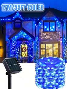 50/100/150/200/300 LED Solarne Dekoracyjne Lampki LED - 8 Trybów, IP65 Zewnętrzny Wodoodporny Sznur Świątecznych Lampek, Solarny Sznur Lampek LED z Miedzianym Drutem, Zewnętrzny Ogród, Dziedziniec, Choinka, Wesele, Kemping, Boże Narodzenie, Halloween, Zewnętrzny Sznur Lampek Solarnych (Ciepła Biel, Wielokolorowe, Białe, Czerwone, Różowe, Niebieskie)