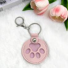 Cute Dog Paw Keychain, Cartoon Pet Hair Storage Leather Case Portable Pet Hair Memorial Keychain Pendant,Christmas,Christmas Decorations