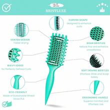 Lược định hình tóc xoăn, lược chải tóc thông thoáng cao cấp với lông heo rừng, tạo kiểu và gỡ rối, định hình và tạo nếp tóc xoăn, giảm thiểu tình trạng giật tóc, phù hợp với mọi loại tóc, màu xanh ngọc, dụng cụ làm tóc, đồ dùng làm tóc, đồ dùng du lịch thiết yếu, du lịch, thợ cắt tóc, nhà tạo mẫu tóc, phụ kiện thợ cắt tóc, ngày lễ tình nhân, đồ dùng làm tóc, nhà tạo mẫu tóc, tiệm cắt tóc, salon, đồ dùng cần thiết cho kỳ nghỉ, sản phẩm chăm sóc tóc, tiệm cắt tóc, quà tặng Valentine, đồ dùng du lịch thiết yếu cho nam giới, dụng cụ tạo mẫu tóc - Màu xanh mòng két - Xem 4