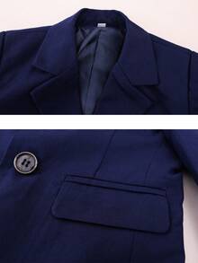 Boys Christmas Outfit 4-Piece Boys Suits For Wedding Blazer, Vest, Pants , Tie, Suitable For Elegant Birthday Party, Wedding, Anniversary, Christening