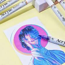 84pcs/Set 168 Colors Dual-Tip Liquid Marker Pens, Suitable For Painting And Art Creation - 8106-84 - View 5