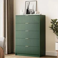 BVFUKA 5 Drawer Dresser For Bedroom, Tall Dresser Chest Of Drawers With Gold Handles, 32 Inch Wide Nightstand With For Bedroom, Living Rooms, Offices, And Entryways, Green - 綠色 - 查看 7