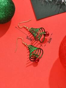 1 Paar modische, einzigartige Weihnachtsglocken & Weihnachtsbaum Design Ohrringe, geeignet für den täglichen Gebrauch für Frauen