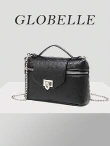 The 2025 New Vintage Ostrich Leather High-End Handbag Is Fashionable And Versatile. It Features A Classic Minimalist Style. The PU Leather Animal Ostrich Pattern Printed Single-Shoulder Bag, Handbag Chain Crossbody Bag, Valentine's Day. It Is High-End, Soft, Fashionable And Convenient To Carry. The Metal Lock Is Very Suitable For Daily Commuting, Shopping, Young Women, College Students, Newlyweds And White-Collar Workers