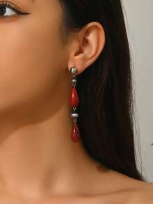 2 piezas de pendientes de aro con borla de resina con estilo bohemio de moda, con corazón dorado, ámbar, mármol, patrón floral crema, imitación de jade, ganchos dorados/plateados, elegantes pendientes para mujeres, adecuados para vacaciones, fiestas, uso diario, diseñados especialmente para damas sexys amantes de la dopamina. La resina está elaborada para lograr un efecto similar al jade, cada pieza tiene un color y un patrón únicos, las marcas de molde leves son normales debido al proceso de vertido.