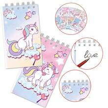 12pcs Unicorn Coil Notebook, Student Notebook, Word Notebook, Coil Notebook, Material Notebook, Notepad, School Stationery, Student Prize, Party Notepad, Back-To-School Stationery Supplies, Christmas Notepad