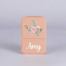 1 Spersonalizowane lusterko do makijażu, przenośne, modne lusterko do makijażu z kwiatowym wzorem, świeża kolorystyka, małe lusterko ze skóry PU, składane, lusterko podróżne, odpowiednie na prezent, niezbędne akcesoria podróżne, kosmetyki, odpowiednie do makijażu w podróży i w domu