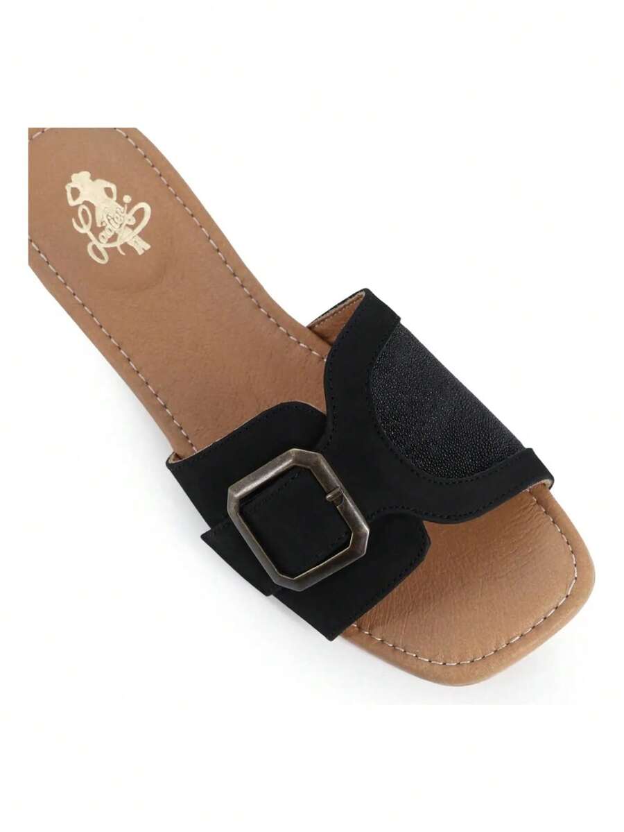 Women Flat Sandals - Black - View 1