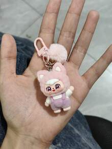 1 pieza/Nuevo gato de felpa ondulante lindo de caliente Doll Color Matching Pendant DIY Bag Llavero Colgante, Llavero de muñeca tridimensional de dibujos animados Llavero de silicona cosido lindo de la pareja Mochila Colgante, Mejor vendido Accesorios para llaves de coche de celebridad/bebé Regalos de fiesta, Amigo cosido Accesorios de coche Llavero de bolso, Llavero de silicona cosido de dibujos animados lindos, Navidad