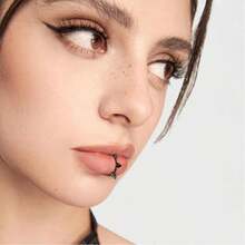 4 أزواج من خواتم الشفاه الزائفة من الفولاذ المقاوم للصدأ للنساء والرجال، خواتم أسنان المصاص، خواتم شفاه قابلة للتعديل بدون ثقب، أقراط أذن بدون ثقب، مجوهرات خاتم الأنف الزائف