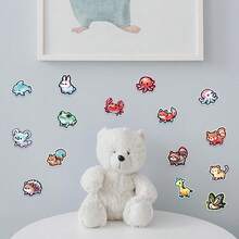 65pcs Animal Graffiti Stickers Octopus Puppy Fawn Animal Collection - Reusable Self-Adhesive Decals For Phones, Luggage, And Party Favors - Vibrant Mixed Colors, Perfect For Holiday Gifts & Creative Decor