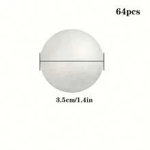 64/80 Stücke 3,5 cm/1,4 Zoll weiße massive Polystyrol-Schaumstoffkugeln, geeignet zum Bemalen, für DIY, Einkaufszentrumdekoration, Hochzeitsdeko, Schaufensterdekorationen in Kunst, Handwerk, Familie, Partydekoration, Polystyrol-Kugel-Kuchendekoration, Sternspiel, Malereitage, Hochzeitsdekoration, Weihnachten, Halloween, Neujahr, Geburtstag, Heimdekoration, Feiertagsparty
