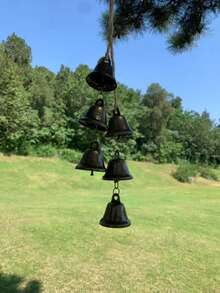 1 套金属绳铃家居装饰风铃，用于门把手的正能量保护，圣诞节装饰挂铃 - 銅色 - 查看 6