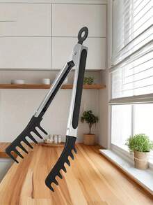 1pc Multipurpose Kitchen Tongs, Suitable For Pasta, Steak, Pizza, Salad, Vegetables, Fruits, Barbecue, Buffet And More - Multicolor - View 2