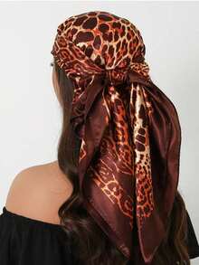 1pc Women's 90cm Luxury Printed Scarf/Headscarf, Fashion Square Scarf, Soft Polyester, Versatile Accessory For Casual Outfits, Suitable For All Seasons, Elegant Neck Wrap And Headband, Ideal For Daily Wear And Special Occasions - Cam a - Xem 5