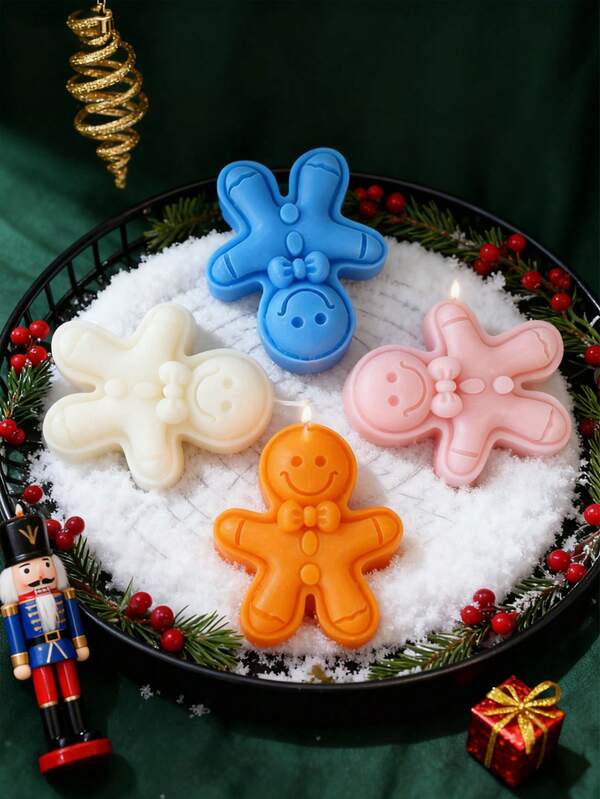 Festive Gingerbread Man Shaped Scented Candles | Perfect For Christmas Decor & Warm Ambiance Home Decor Christmas Decorations Room Decor, Christmas Gifts