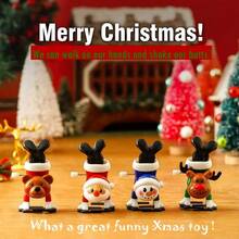 1/4 piezas Juguetes a cuerda navideños para niños, regalos de fiesta, set de 4 paquetes de juguetes de fiesta navideña, juguetes de cuerda novedosos que caminan y saltan, relleno de bolsas de regalo y obsequios divertidos para la fiesta de Navidad