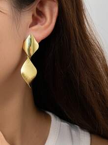 2 szt. geometrycznych kolczyków na klipsy, minimalistyczne, eleganckie kolczyki bez przekłuwania