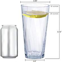 HONGBOLI Vasos de plástico irrompibles juego de 6 vasos irrompibles vasos de vidrio de plástico vasos de plástico de 20 oz. apto para lavaplatos transparente 20 onzas - Por supuesto - Ver 3