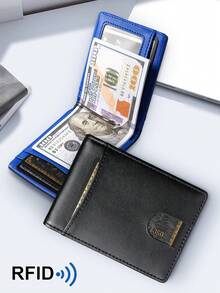 BATSIOE Carbon Fiber Texture/Flat Weave Men's Wallet US Dollar Clip RFID Blocking Multi-Card Slots Large Capacity Portable Billfold For Men Money Wallet Mini Wallet Purse Wallet Card Wallet