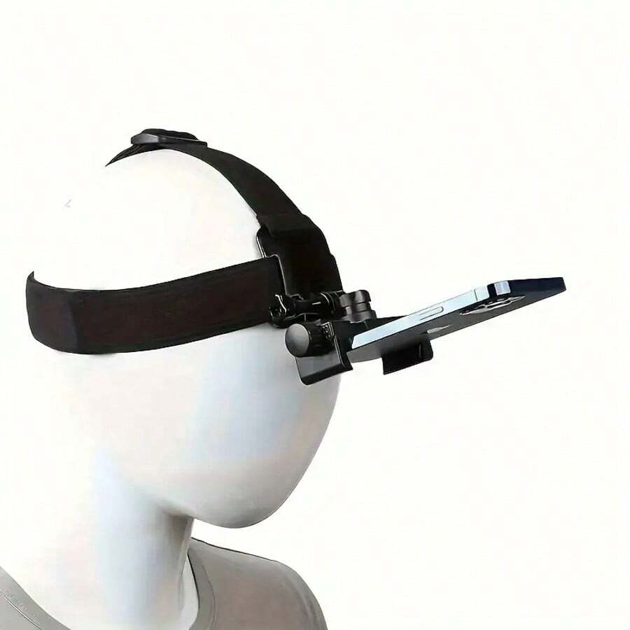 1pc/Set Adjustable Head-Mounted Phone Camera Holder, Head Strap Clip Accessory For First-Person POV Video Shooting, Live Streaming, Video Editing