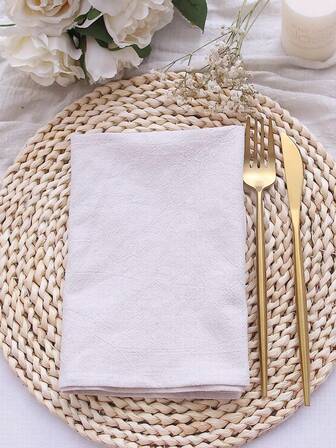 2/6pcs Set Rustic Style Natural Washed Crinkle Cloth Napkins, Soft & Comfortable Reusable Kitchen Towels Suitable For Wedding, Celebration And Party Decor