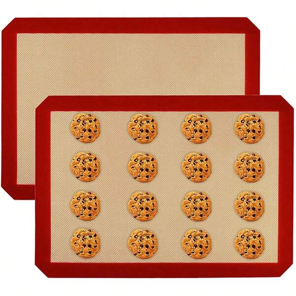 2pcs Silicone Baking Mat Sheet - Reusable Silicone Baking Sheet - Easy & Convenient Nonstick Baking Supplies - 16.5"X11.6" Silicone Mats For Baking - Baking Mat For Oven