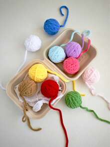 1 قطعة من لوازم الحيوانات الأليفة كرة ملونة منسوجة للقطط للتسلية الذاتية مع جرس، لعبة مضغ جميلة للقطط للعب وتخفيف الملل، لاستخدام الحيوانات الأليفة فقط