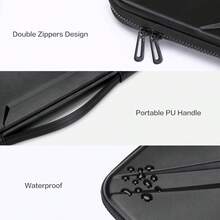 Funda para portátil de 15.6 pulgadas, protector impermeable y a prueba de golpes, bolsa de computadora de EVA con diseño artístico geométrico y asa, compatible con MacBook Pro 16, HP, , ASUS Notebook, negro - Negro - Ver 2