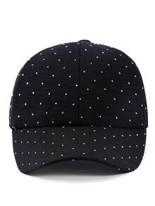 1pc Baseball Cap, Fashionable Casual Rhinestone Visor Hat, Versatile Sun Protection For Spring/Summer Outdoor Activities