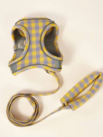 PETSIN 全封闭式狗绳，夏季背心式宠物背带，透气狗绳，适合中小型犬、柯基犬、贵宾犬，户外使用