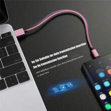 60W USB-A To Type-C Fast Charger Cable, USB Type-C Nylon Braided Mobile Phone Charging Data Cable, Compatible With Samsung Galaxy S25 S24 S23 S22 S21 S10, Note 20 10 9 A51 G8 G7, Pixel, One Plus And Other Mobile Phones Fast Charging USB C